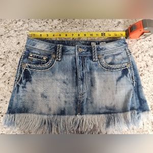 Miss Me Distressed Fringe Mini Skirt 27
